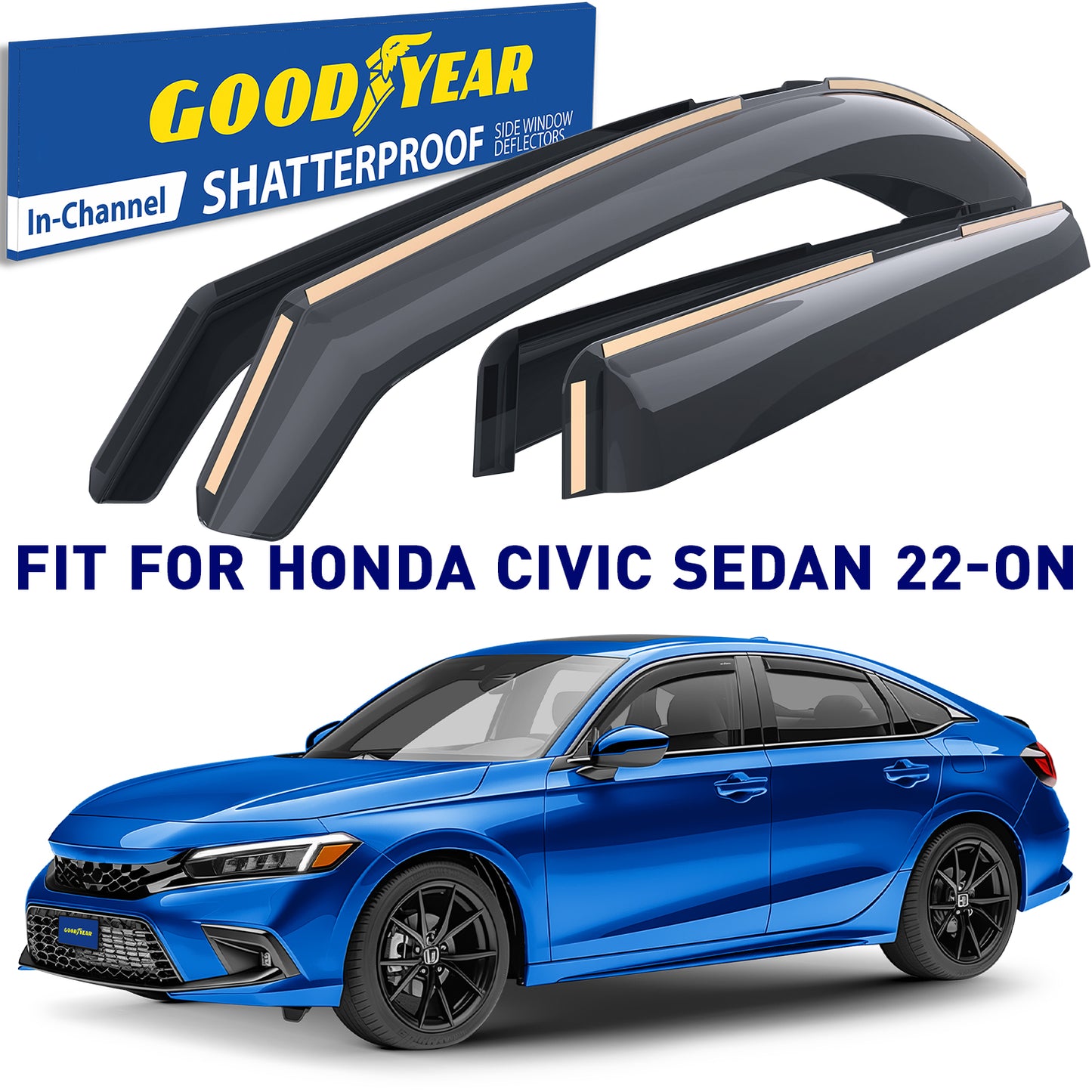 GOODYEAR In-Channel Window Deflectors Shatterproof