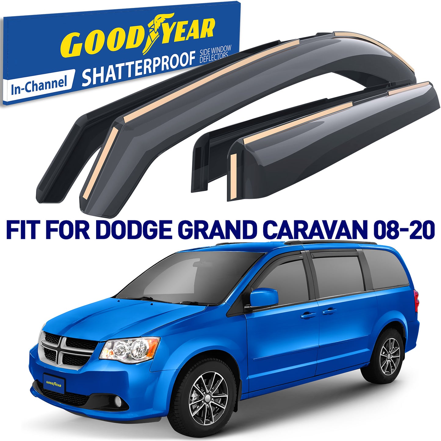 GOODYEAR In-Channel Window Deflectors Shatterproof