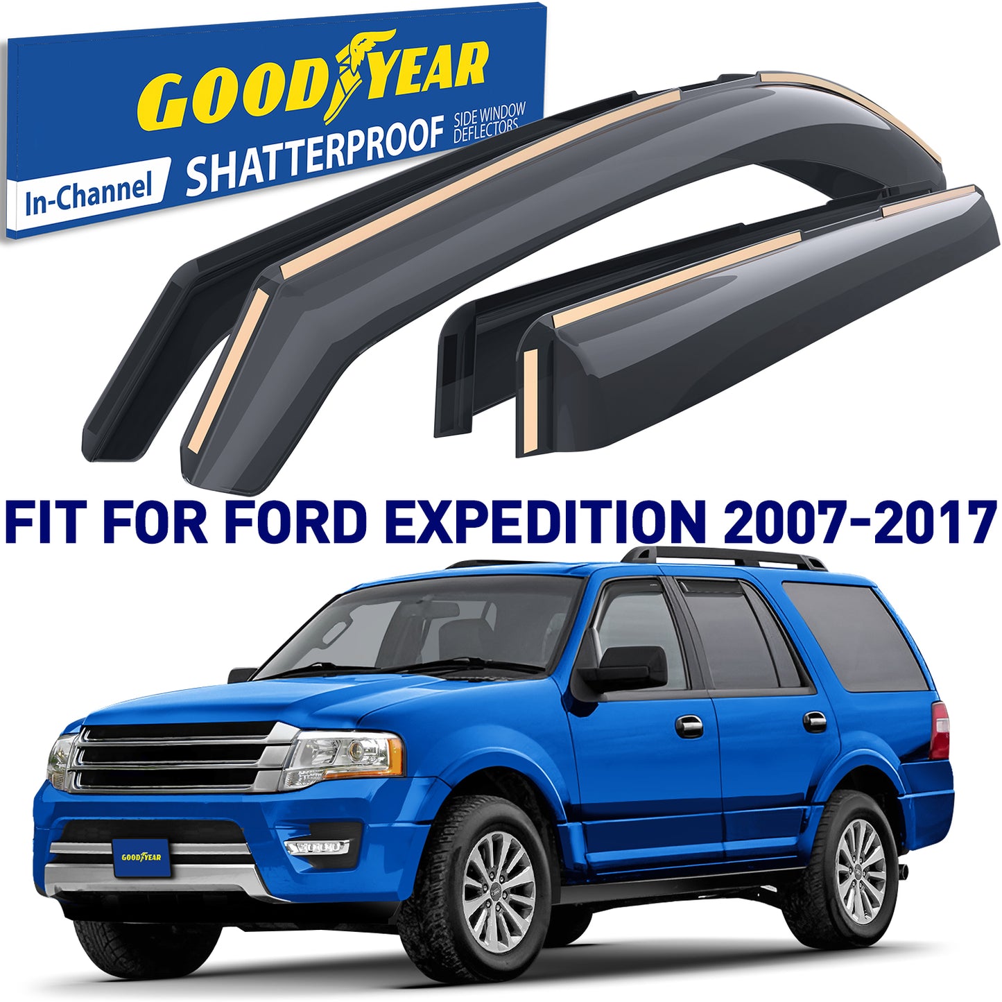 GOODYEAR In-Channel Window Deflectors Shatterproof