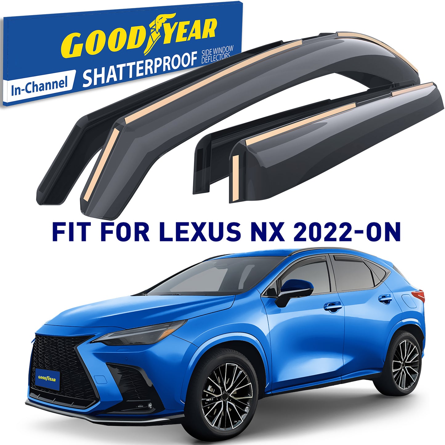GOODYEAR In-Channel Window Deflectors Shatterproof