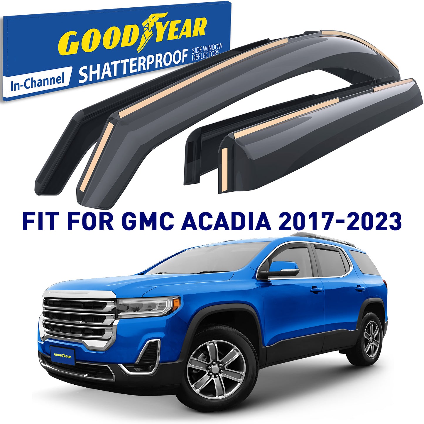 GOODYEAR In-Channel Window Deflectors Shatterproof