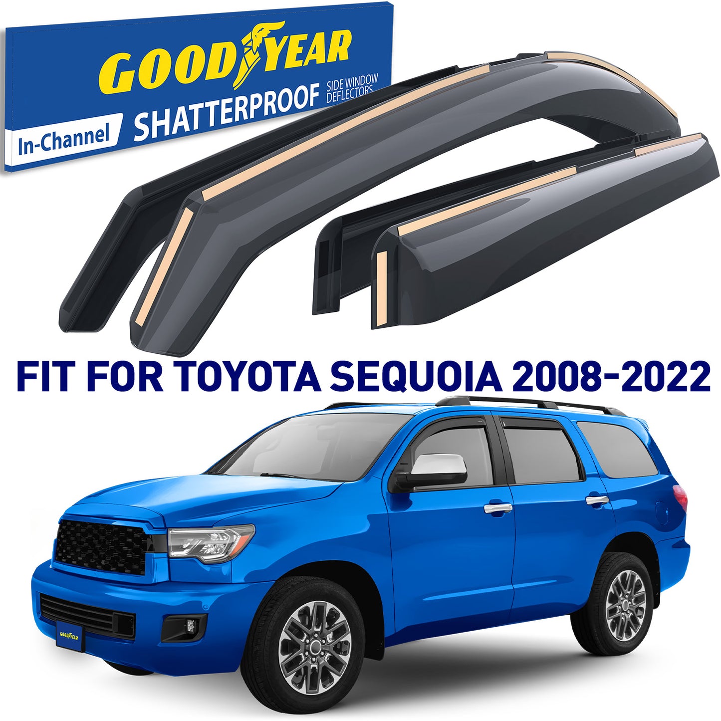 GOODYEAR In-Channel Window Deflectors Shatterproof