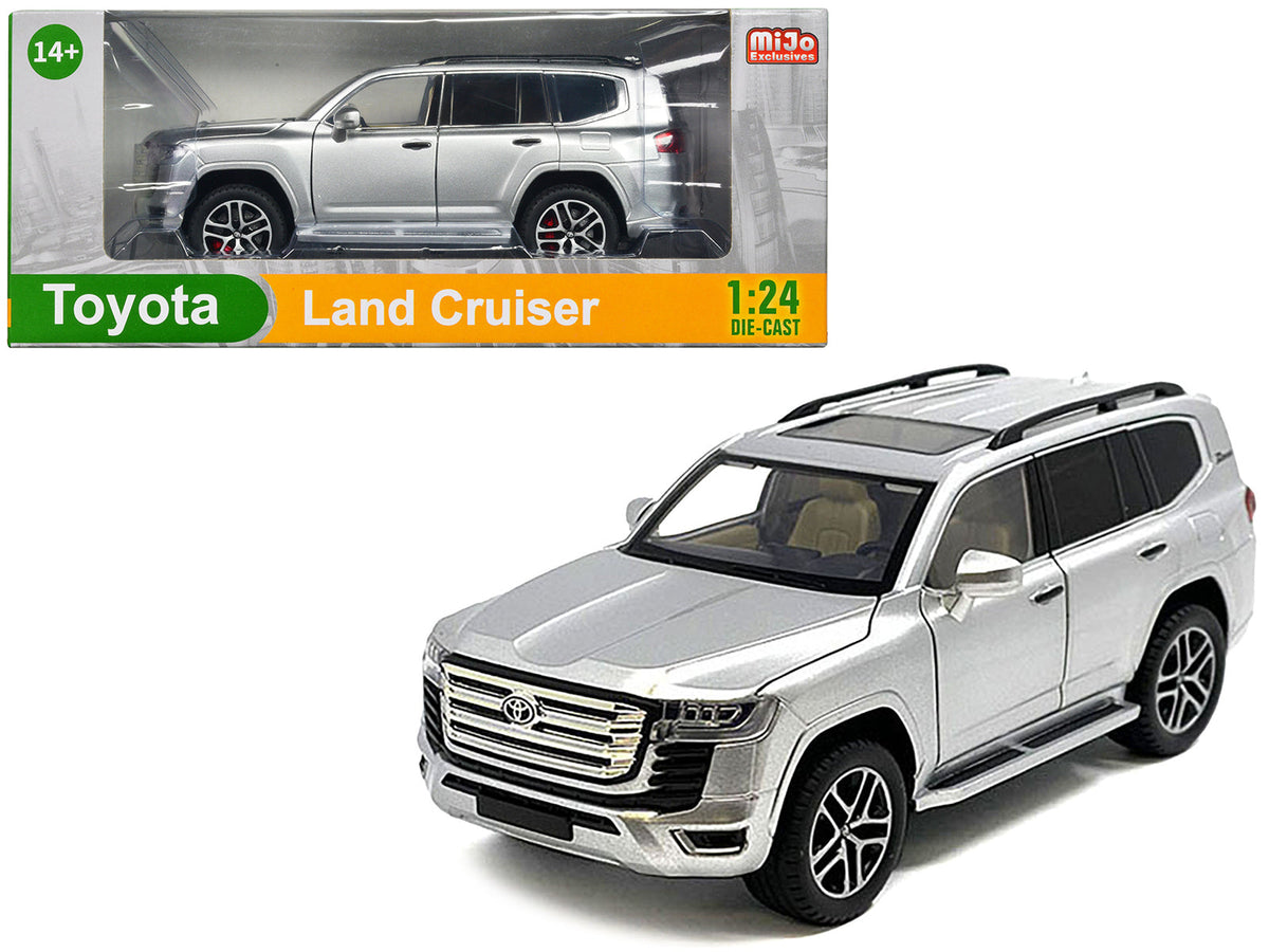 Toyota Land Cruiser Silver Metallic with Sun Roof 1/24 Diecast Model Car free shipping USA