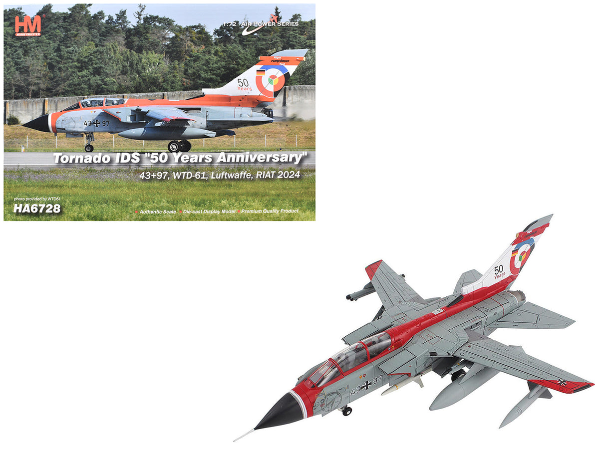 Panavia Tornado IDS Aircraft "43+97 WTD-61 50 Years Royal International Air Tattoo" (2024) German Luftwaffe "Air Power Series" 1/72 Diecast Model by Hobby Master free shipping USA
