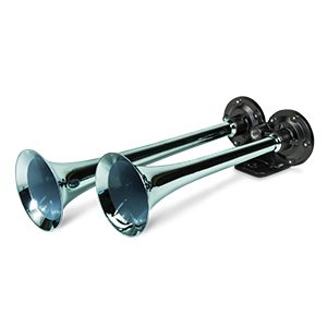 HP10073 Basic Dual Air Horn For Onboard Air Cast Zinc Alloy/Stainless Steel Chrome