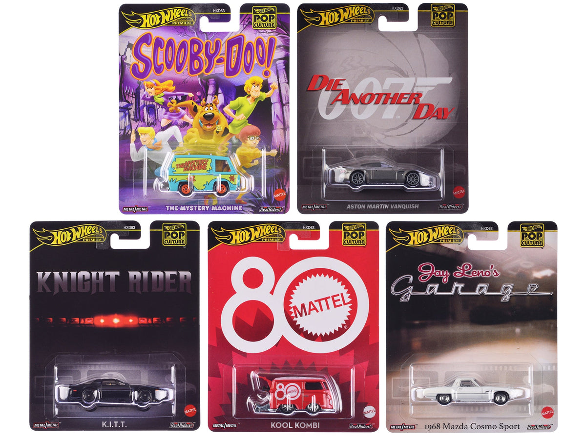 "Pop Culture 2024" 5 piece Set G "Premium Series" Diecast Model Cars by Hot Wheels free shipping USA