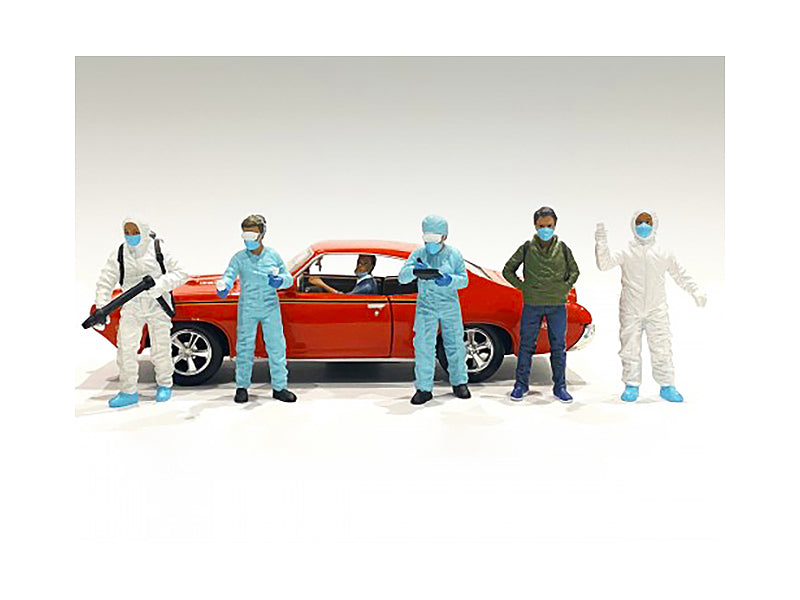 Hazmat Crew 6 piece Figurine Set for 1/24 Scale Models by American Diorama free shipping USA