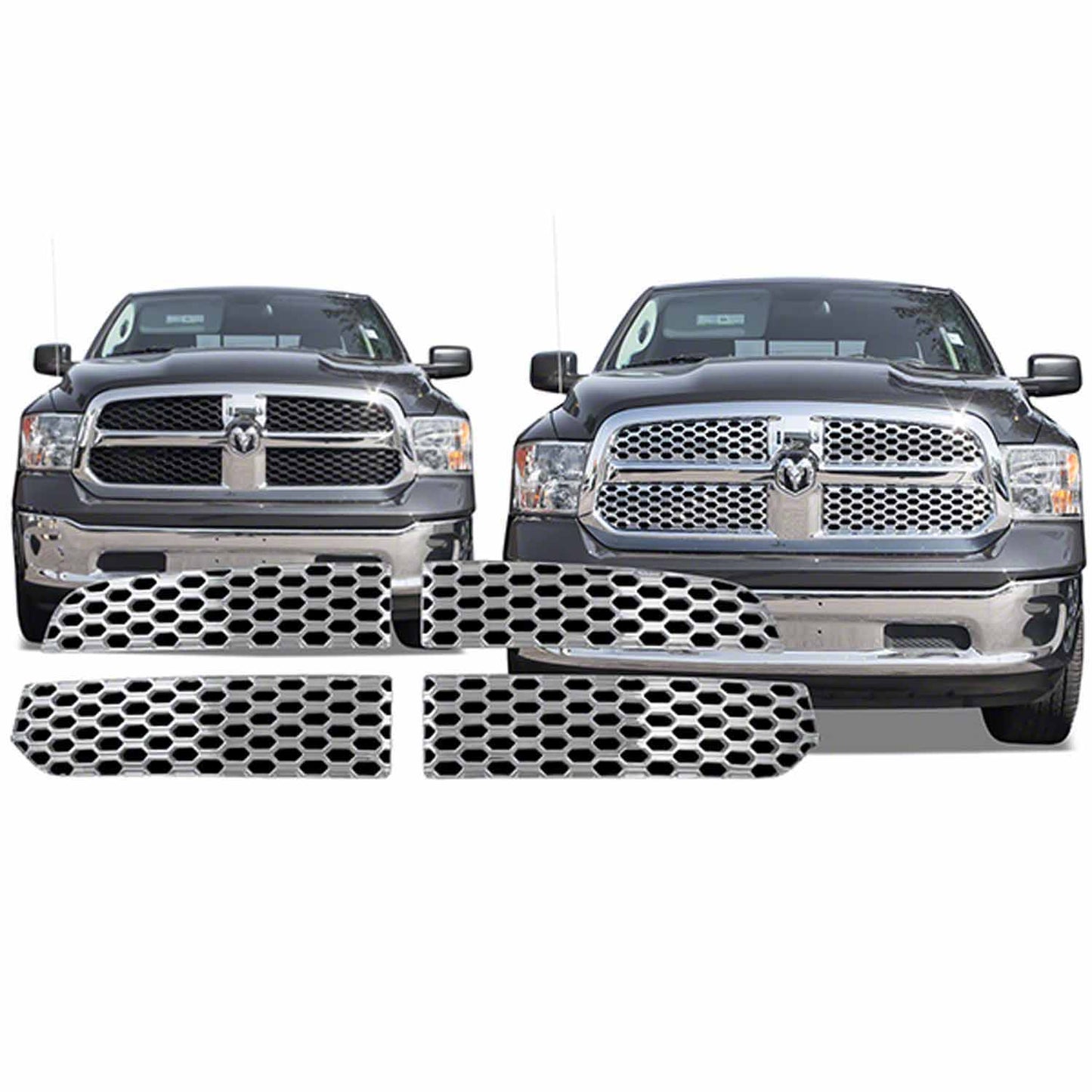 Coast To Coast Grille Insert Honeycomb 4 Piece Chrome ABS