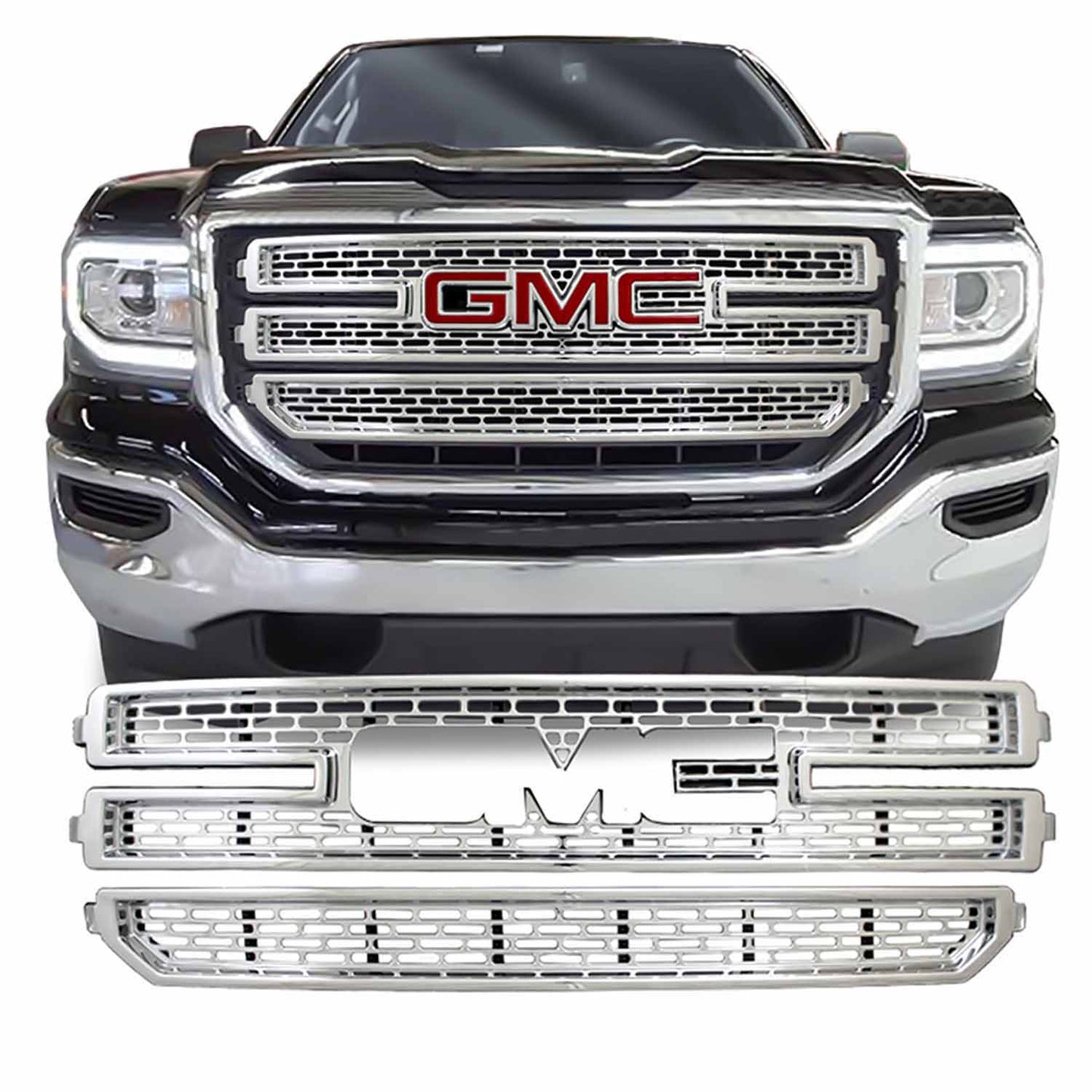 Coast To Coast Grille Insert Overlay Mesh 2 Pc Chrome ABS