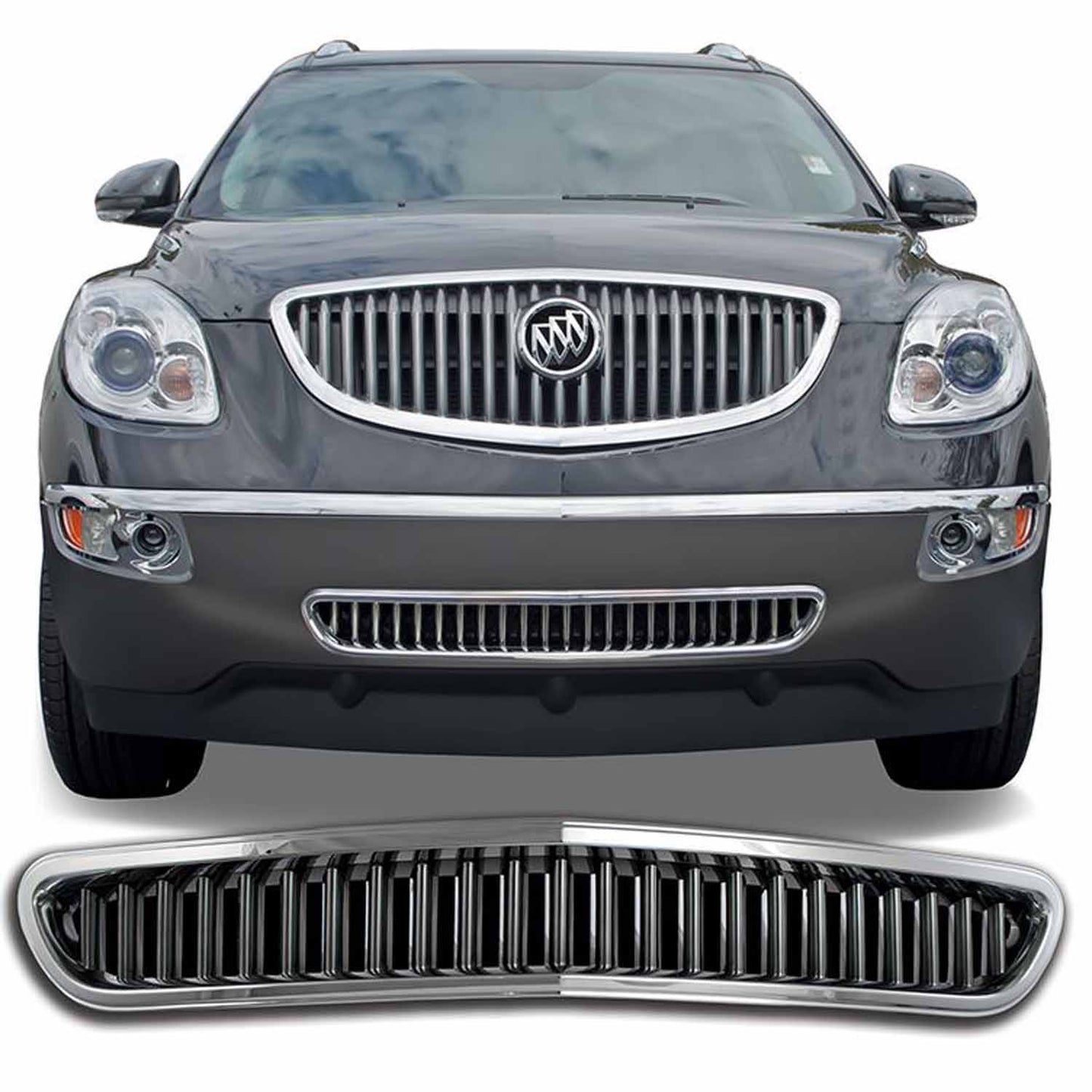 Coast To Coast Bumper Grille Insert Overlay 1 Piece Chrome ABS