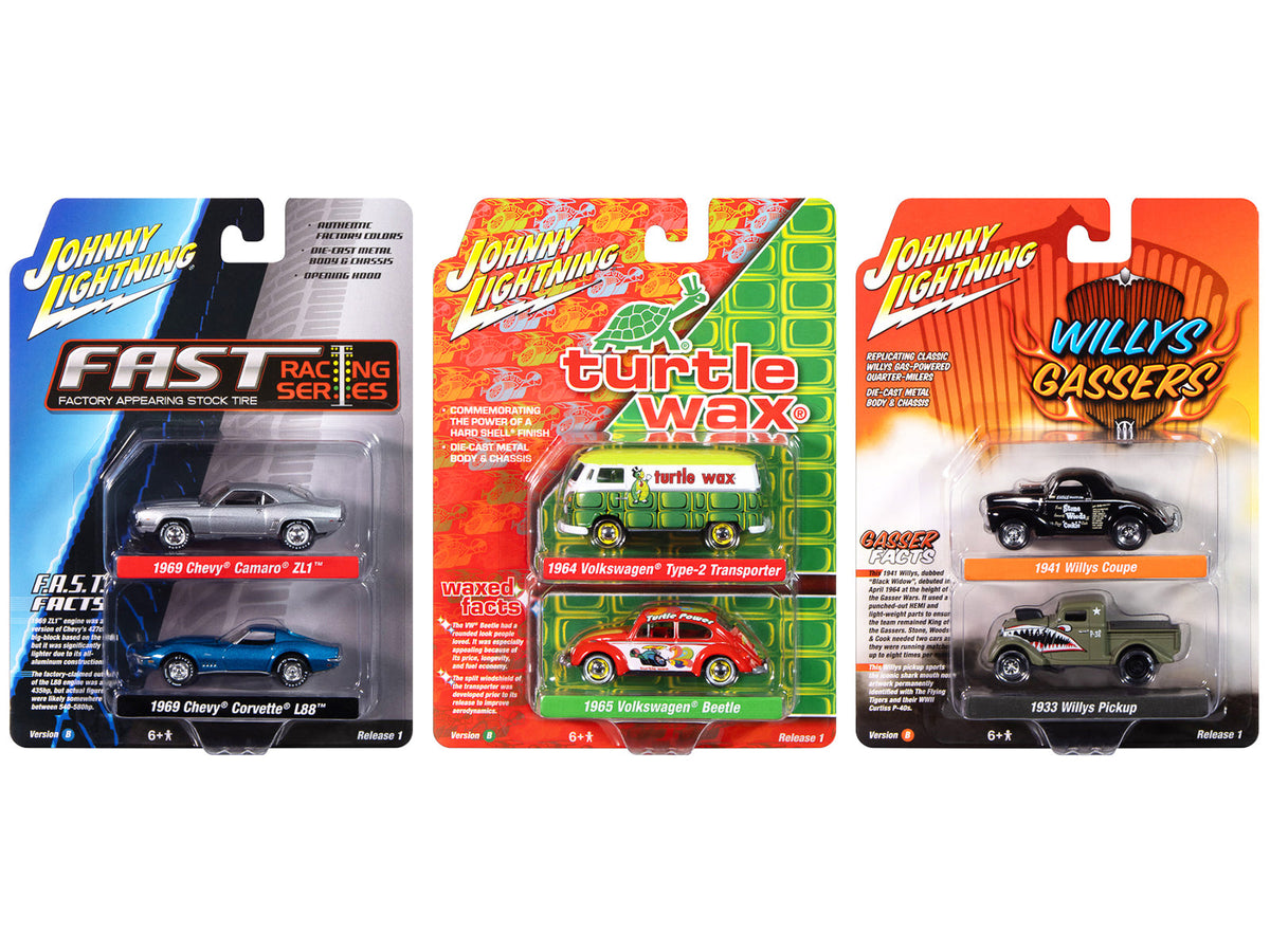 Johnny Lightning "2-Packs" 2024 Release 1 Set B of 6 pieces 1/64 Diecast Model Cars by Johnny Lightning free shipping USA