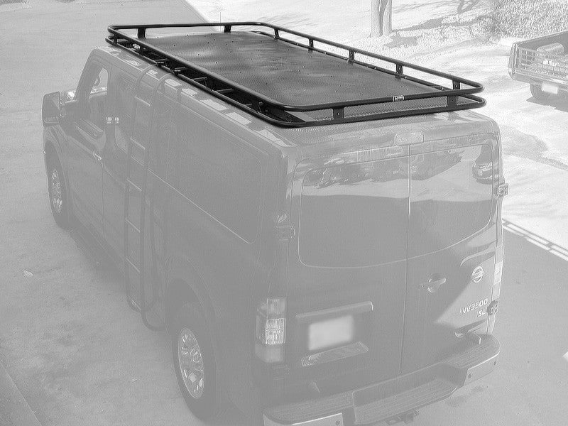 Weekender Roof Rack - 2012-23 Nissan NV (Configuration: With Low Roof; Mounting Method: Fixed Mount; Flooring Type: Perforated; Install At Aluminess: No)