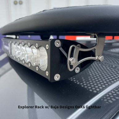 Explorer Roof Rack - Sprinter - 2019-25 Sprinter (Wheelbase & Roof Type: 170" High Roof; Front Light Options: Mounting Tabs For Baja Design OnX 50" ARC Lightbar (lights NOT Incl.); Install At Aluminess: Yes)