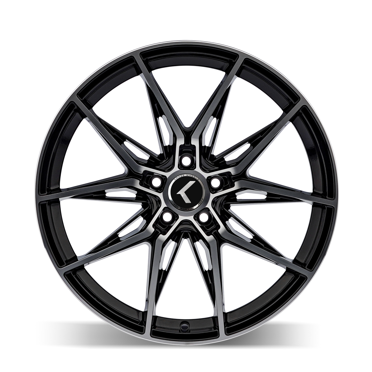 KRAZE EVOLVE KR196 GLOSS BLACK MACHINED 20X9 5-120 35MM 72.56MM KR196-2912BM35