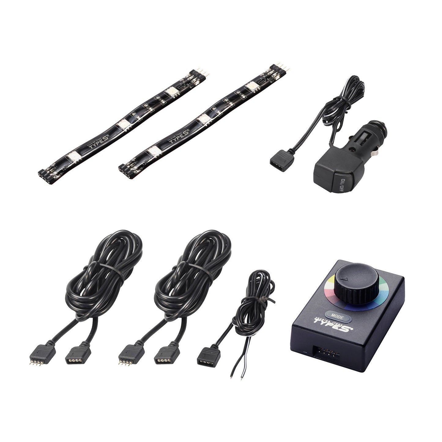 TYPE S 8 In. Interior Strip Lighting W/ 2x4 In. Plug & Glow LED Strips MultiClr