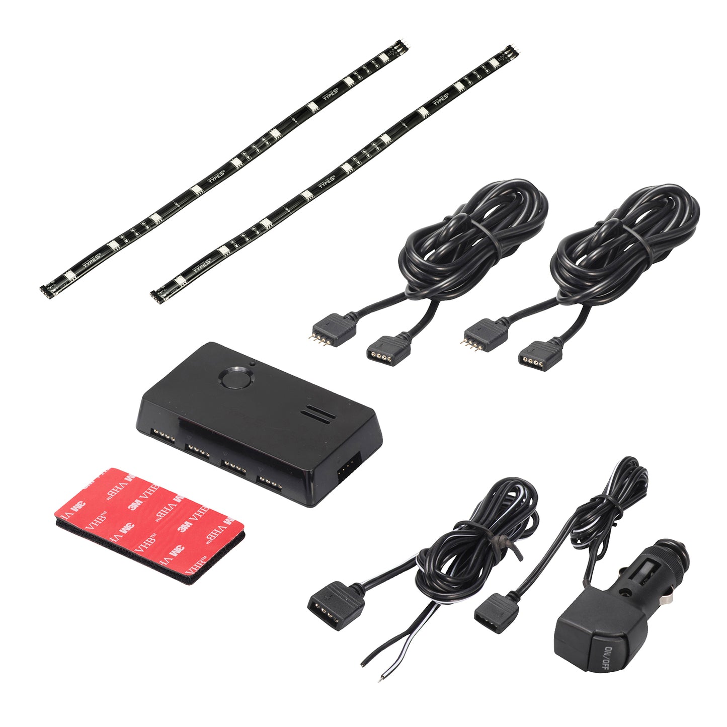 TYPE S 24 In. Smart Interior Strip Lighting W/ 2x12 In. Plug & Glow LED Strips Hub
