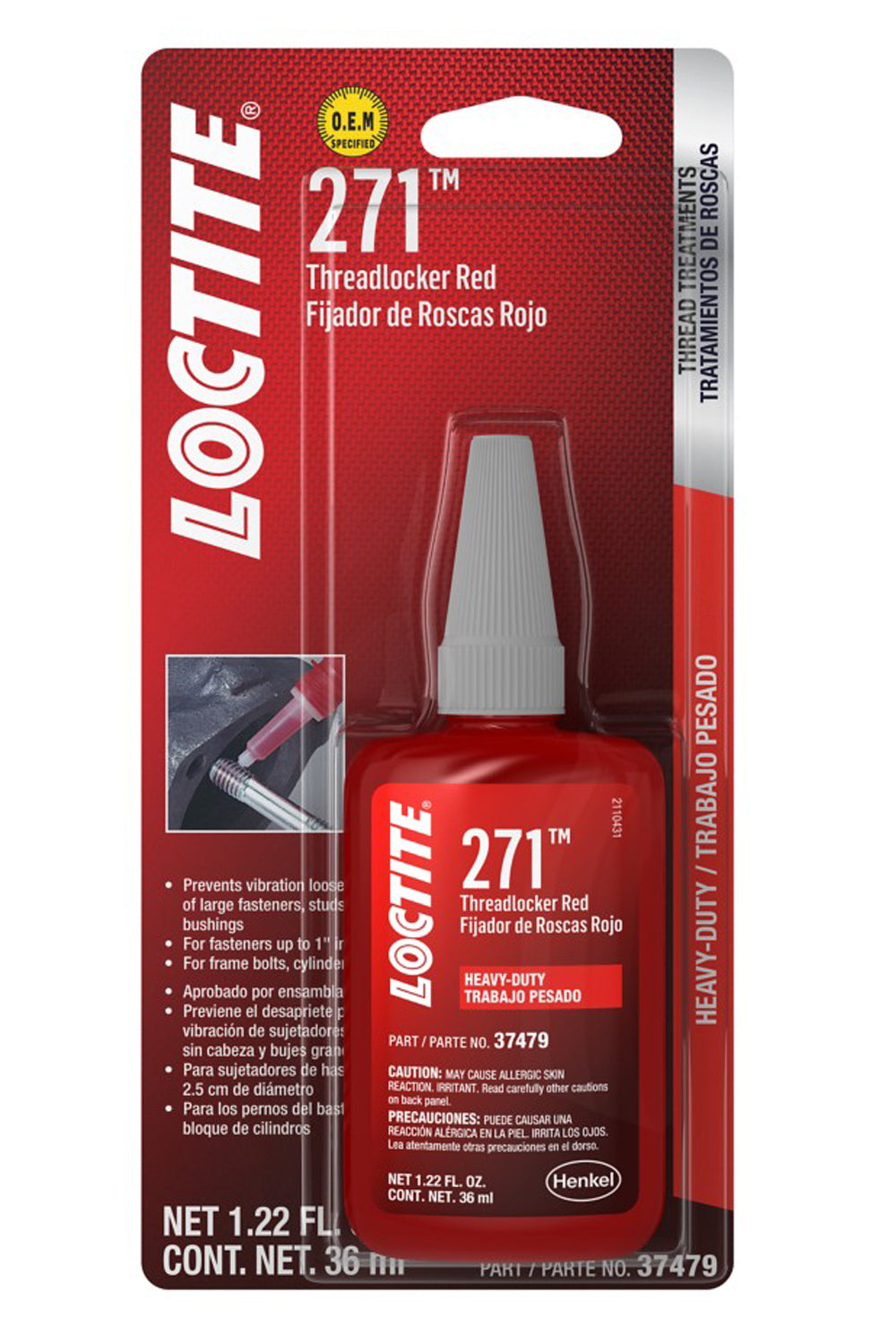 Threadlocker 271 HD Red 36ml/1.22oz - 492142