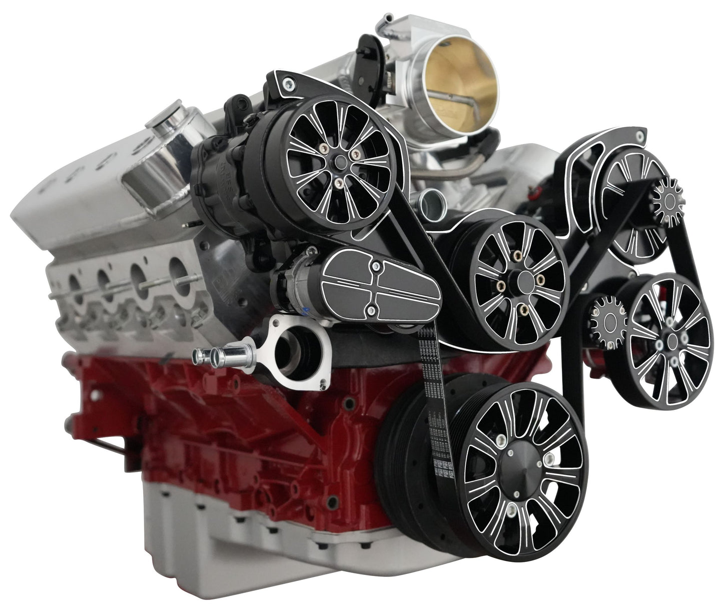Chevy LS All Inclusive Evolution Serpentine System W/ AC PS & ALT. Black Powder