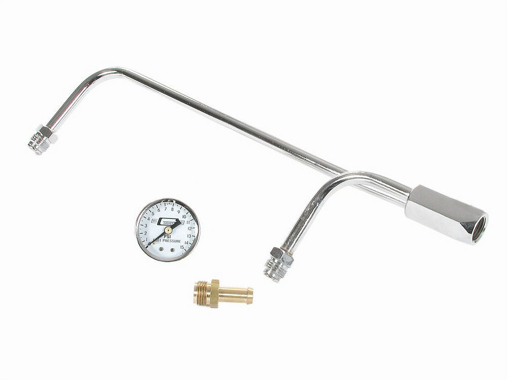 Gas Line Chrm with/Pressure Gauge - 1558