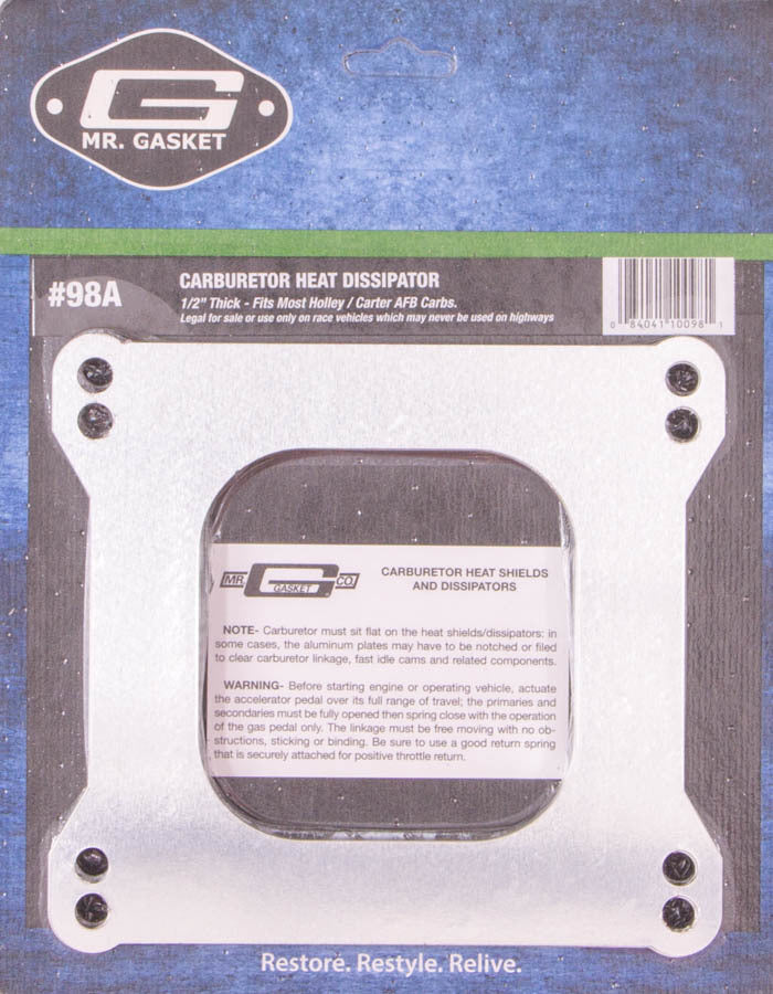 Carb. Dissipator 1/2in Thick- Open Center - 98A
