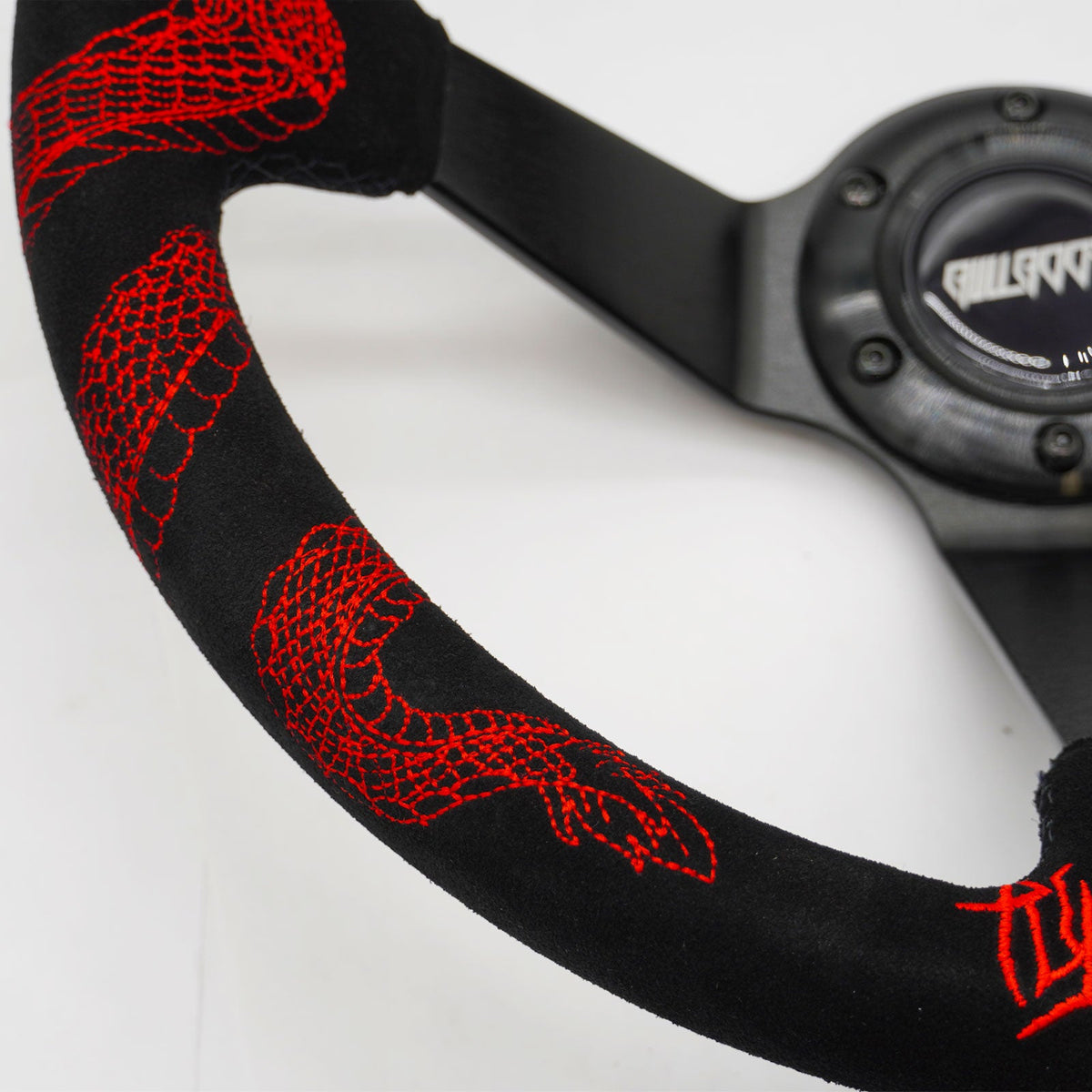 Ryu O Ken 350mm 3" Deep Dish 6-Bolt Steering Wheel Alcantara