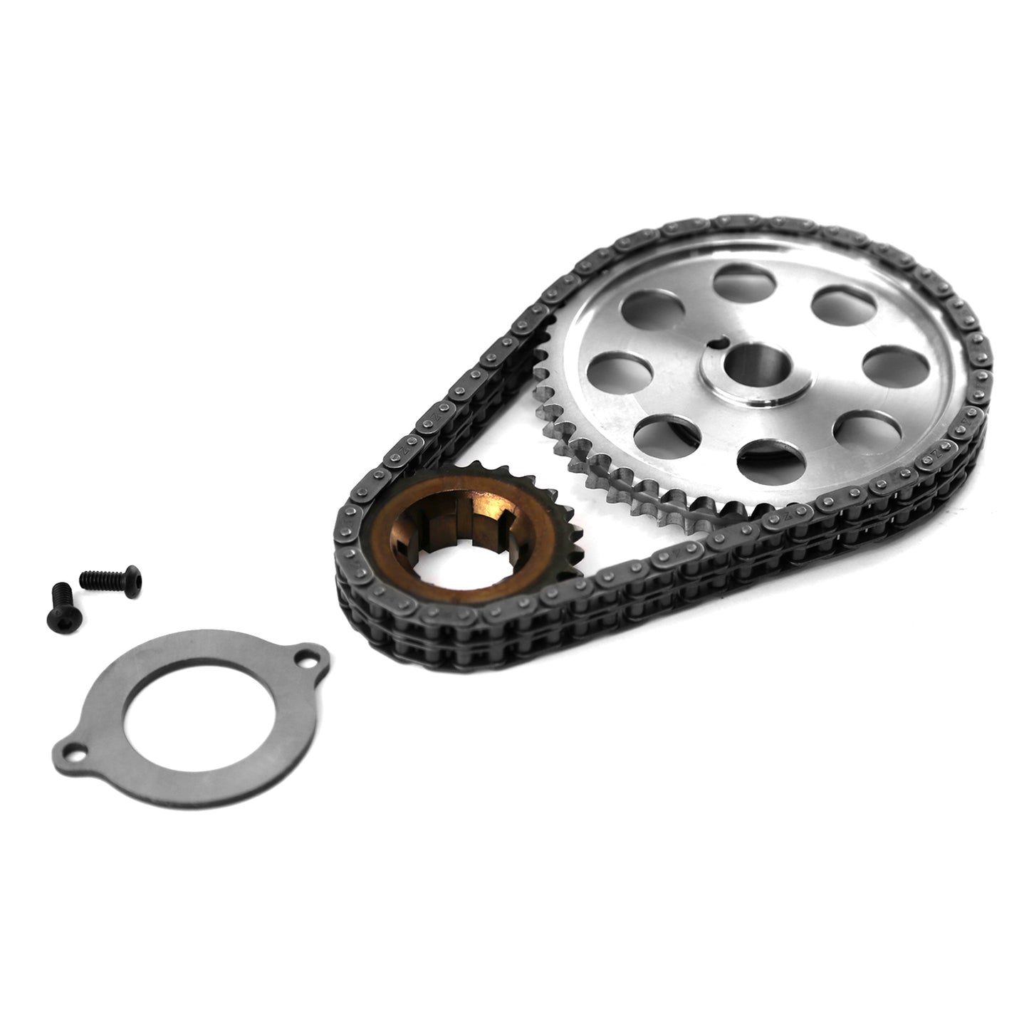 Speedmaster PCE264.1010 Fits Ford 302 351C Cleveland Double Roller 9 Keyway Billet Steel Timing Chain Kit