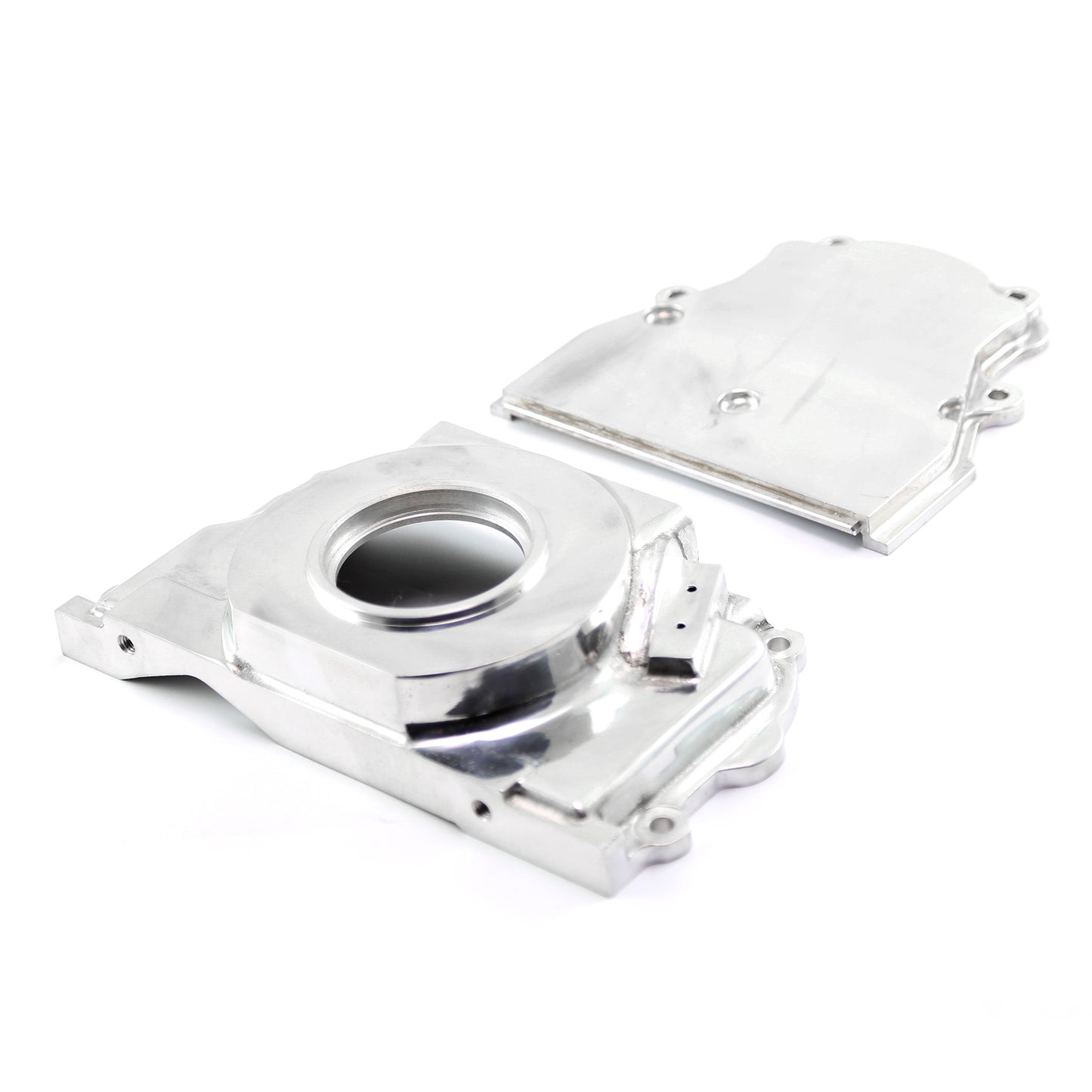 Speedmaster PCE265.1036 Fits Chevy GM GEN III LS1 LS6 Polished Front 2pc Timing Cover Without Cam Sensor Port