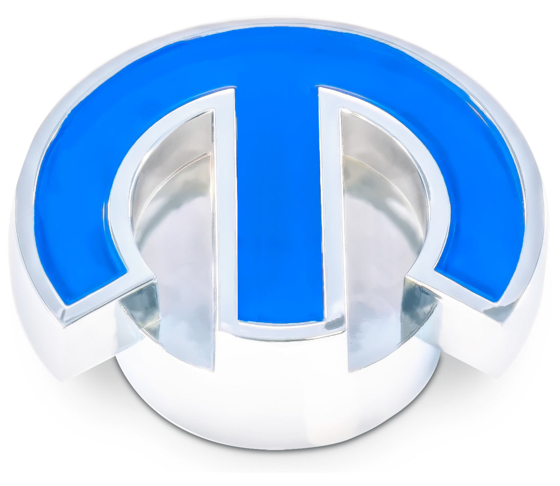 Mopar Deluxe Air Cleaner Nut Chrome w/Blue Emblem - 440337