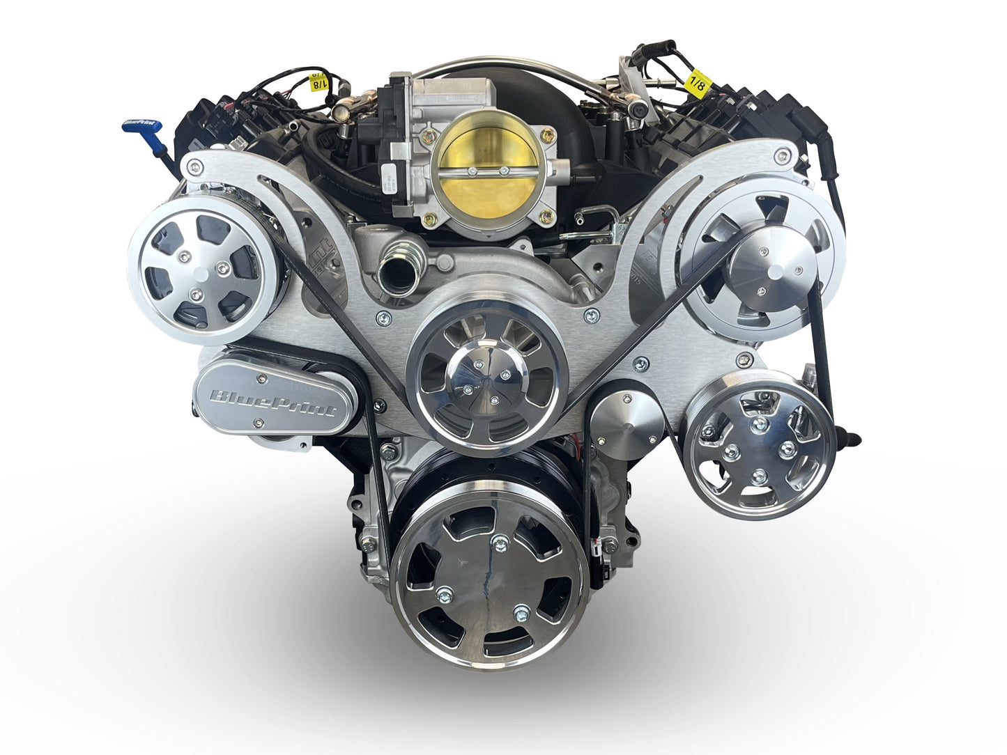 BluePrint Engines GM LS Compatible 427 C.i. Pro Series Engine - GM Plastic Intake - Deluxe Dressed - Polished Pulley Kit - Holley Terminator X EFI System