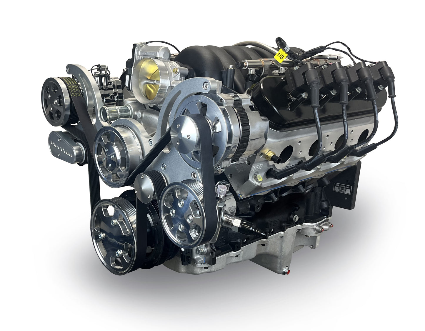 BluePrint Engines GM LS Compatible 427 C.i. Pro Series Engine - GM Plastic Intake - Deluxe Dressed - Polished Pulley Kit - Holley Terminator X EFI System