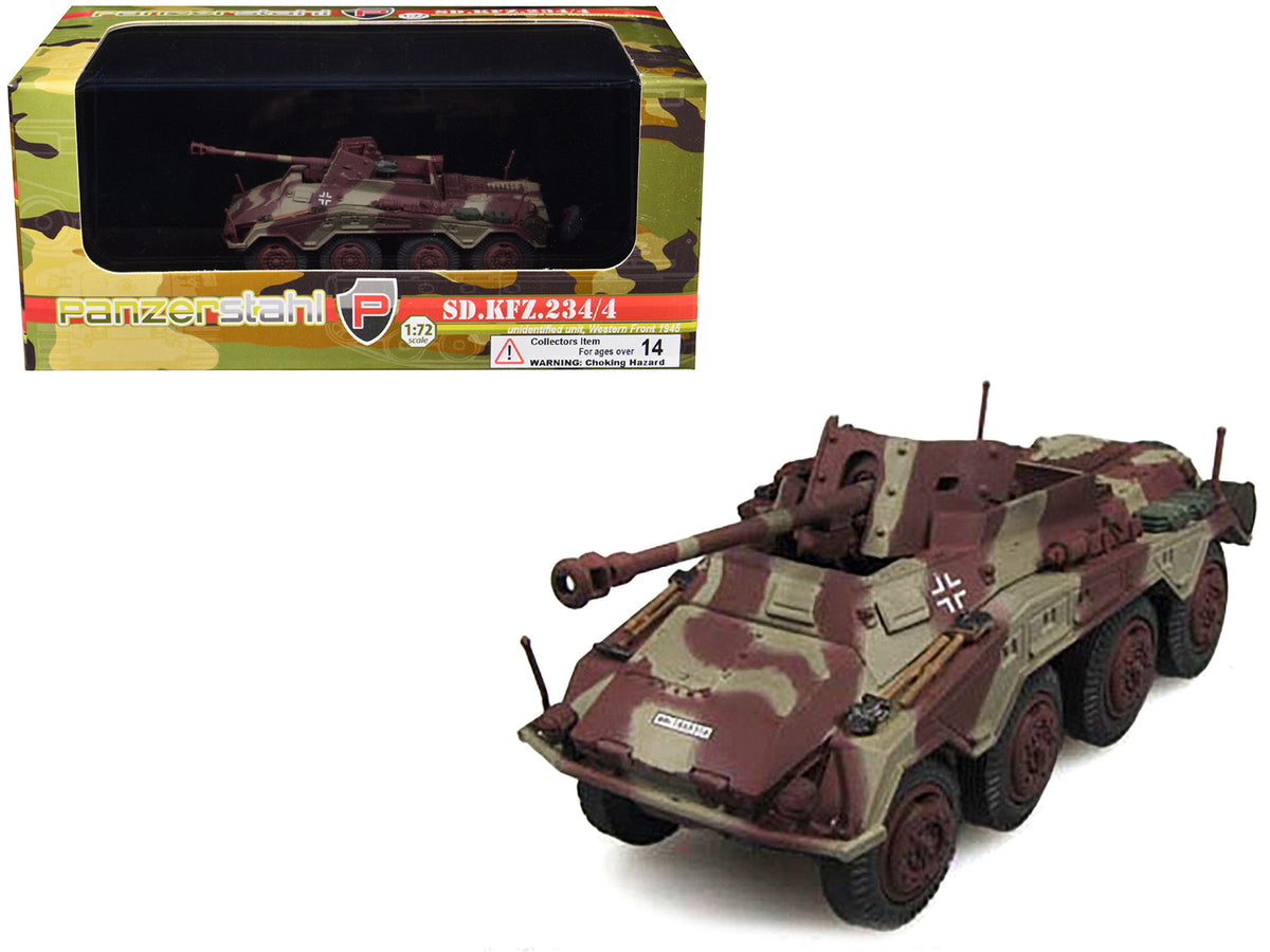 Sd.Kfz. 234/4 Armored Vehicle "Unidentified Unit Western Front" (1945) German 1/72 Diecast Model by Panzerstahl free shipping USA
