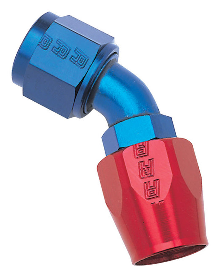 16AN 45Deg Hose End Blue/Red - 610130