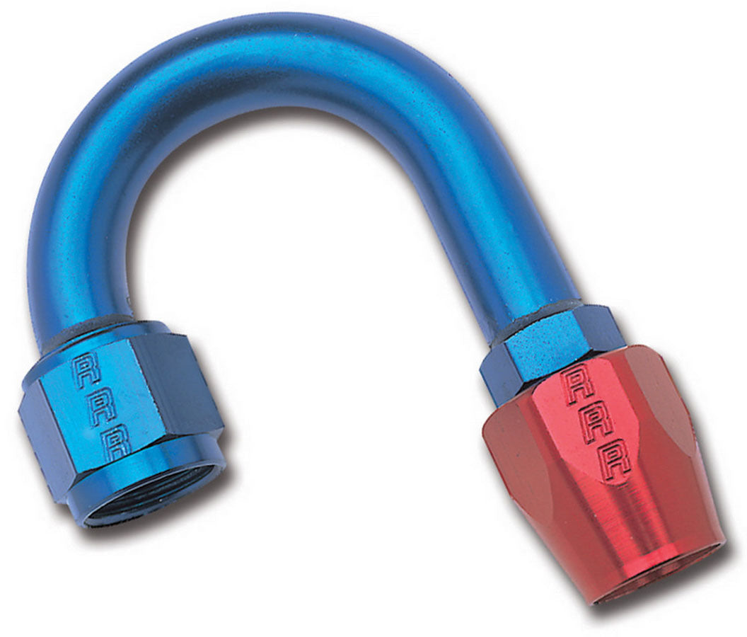 6AN 180Deg Hose End Blue/Red - 610260