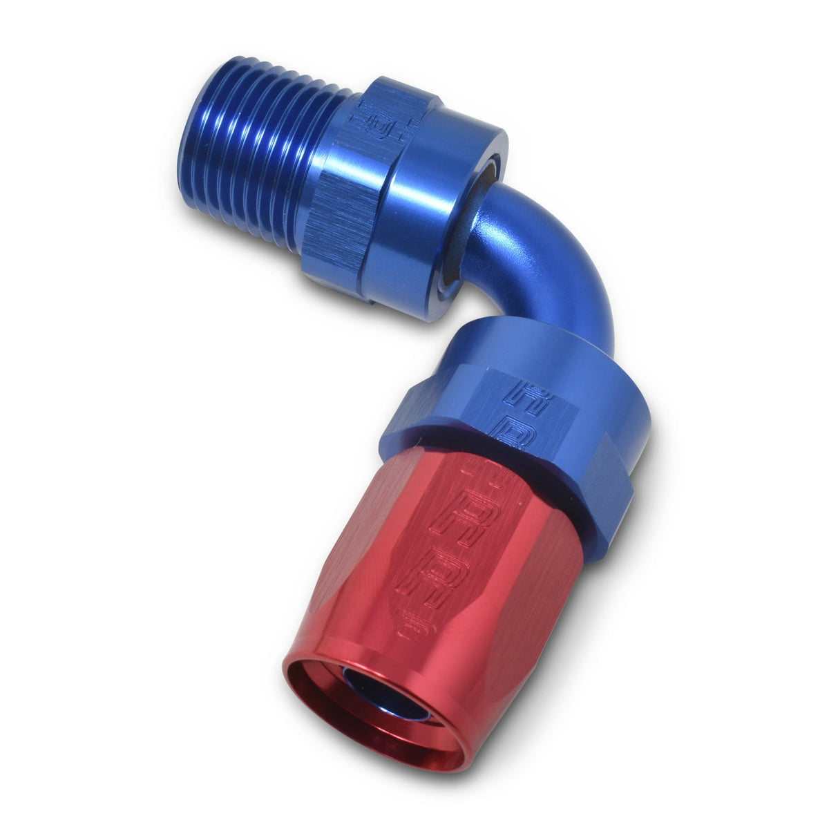 6AN 3/8NPT 90Deg Hse End Blue/Red - 612180