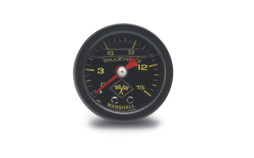0-15 Fuel PSI Gauge Liquid Filled Black - 650310