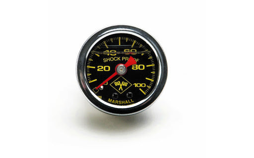 0-100 PSI Fuel Pressure Gauge Blk Face/Chrm Case - 650320