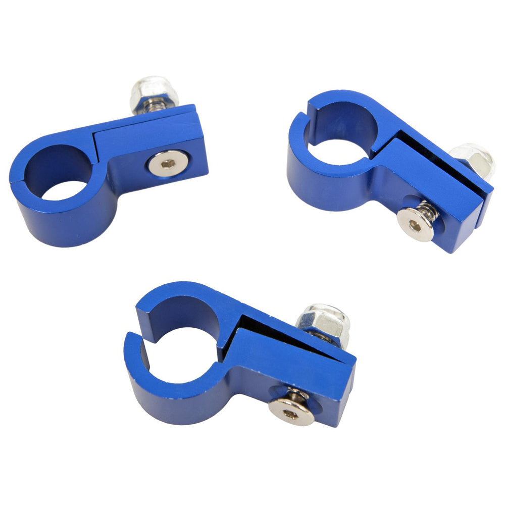 Line Clamps 3pk #8 Tubing - Blue Anodize - 654262