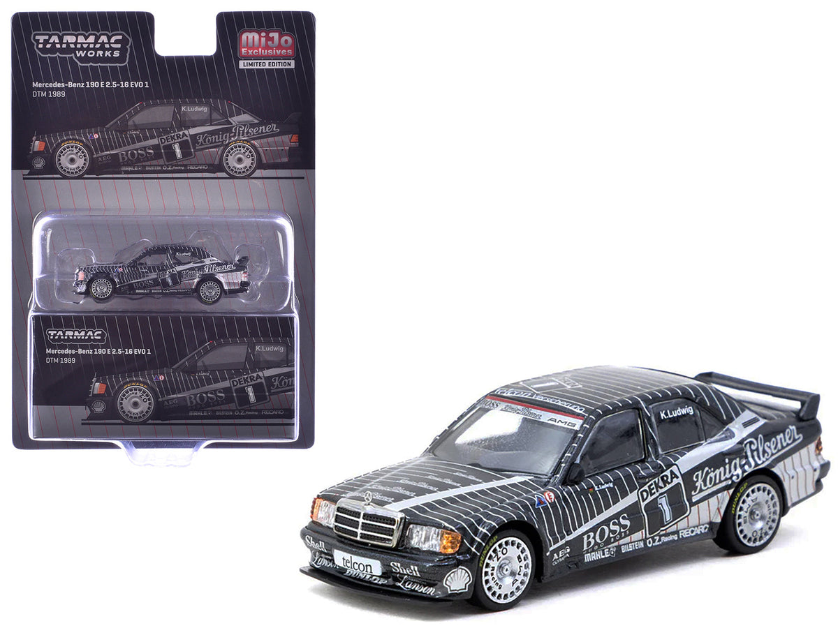 Mercedes-Benz 190 E 2.5-16 EVO 1 #1 Klaus Ludwig "Deutsche Tourenwagen Meisterschaft (DTM)" (1989) "Global64" Series 1/64 Diecast Model by Tarmac Works free shipping USA