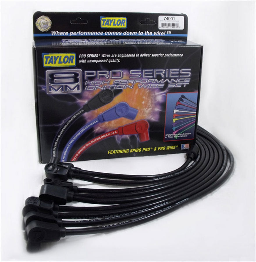 Spiro Pro Custom 8 Cyl Plug Wire Set Black - 74001
