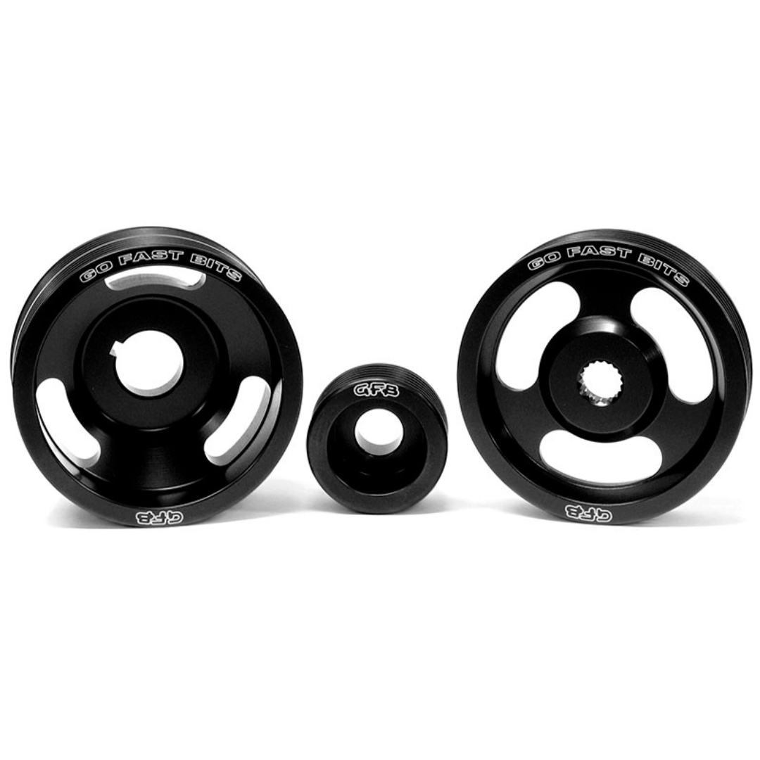 3-piece Underdrive Pulley Kit (Crank Alternator & Power Steering Pulleys & Belts.)