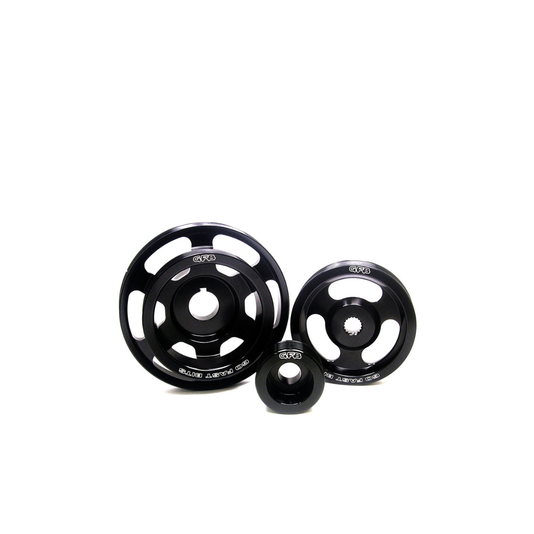 3-piece Underdrive Pulley Kit (Crank Alternator & Power Steering Pulleys & Required Belt)