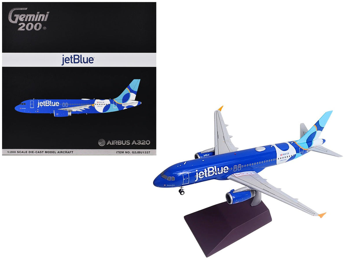 Airbus A320 Commercial Aircraft "JetBlue Airways - Forever Blue" (N547JB) Blue with Graphics "Gemini 200" Series 1/200 Diecast Model Airplane by GeminiJets free shipping USA