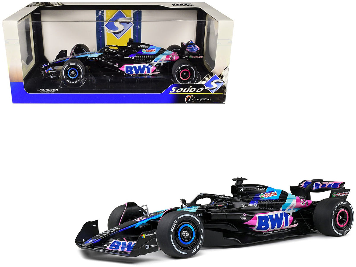 Alpine A524 Presentation Edition "BWT" "Formula One F1 World Championship" (2024) "Competition" Series 1/18 Diecast Model Car by Solido free shipping USA