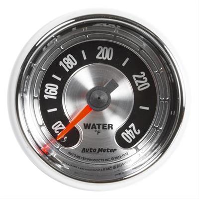AutoMeter Gauge, American Muscle, Water Temperature, 120-240 degrees F, 2 1/16 in., Silver Face - 1232