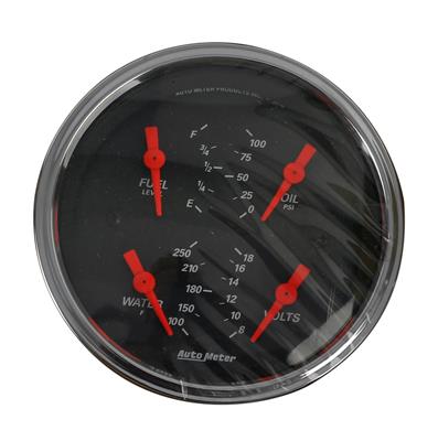 AutoMeter Gauges, Designer Black, Fuel Level, Oil Pressure, Voltmeter, Water Temperature, 3 3/8 - 1414