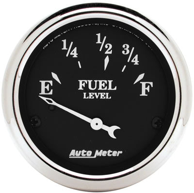 AutoMeter Gauge, Old Tyme Black, Fuel Level, Empty/Full, 73 Ohms/8-12 Ohms, 2 1/16 in., Analog - 1716