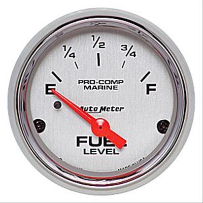 Auto Meter Marine Gauges, Pro-Comp Marine Analog Gauges, Fuel Level, Empty-Full, 2 1/16 in. - 20076035
