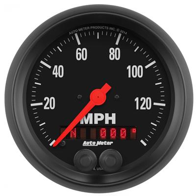 AutoMeter Gauge, Z-Series, Analog, Speedometer, 0-140 mph, 3 3/8 in. Diameter, Black Face - 2680
