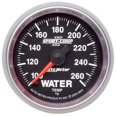 AutoMeter Gauge, Sport-Comp II, Water Temperature, 100-260 Degrees F, 2 1/16 in., Analog - 3655