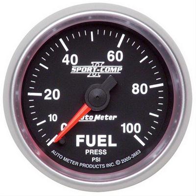 AutoMeter Gauge, Sport-Comp II, Fuel Pressure, 0-100 psi, 2 1/16 in., Analog, Electrical, Each - 3663